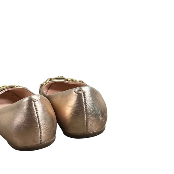 Kate Spade Phoebe Metallic Leather Flats Size 8 | Rose Gold Ballet Flats - Picture 7 of 8